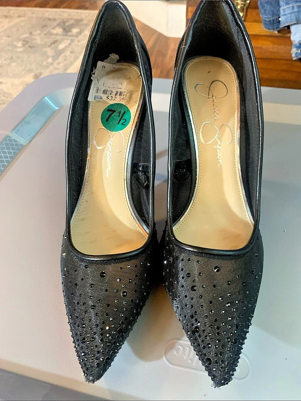Jessica Simpson Pylise Pump Black Pointed-Toe Heels US 7.5